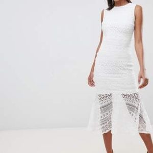 ASOS Club L Lace Peplum Midi Dress